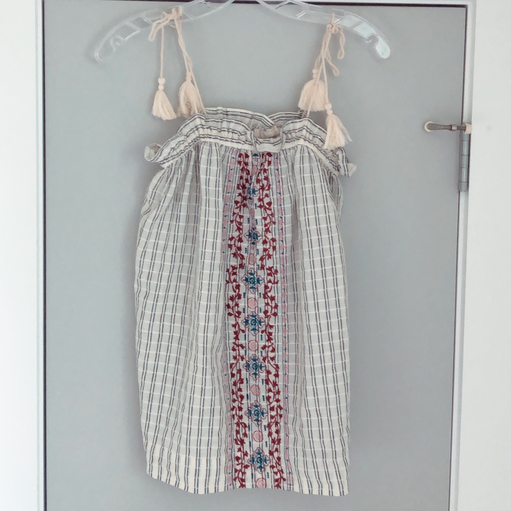 Universal Thread Patterned Tassel Top